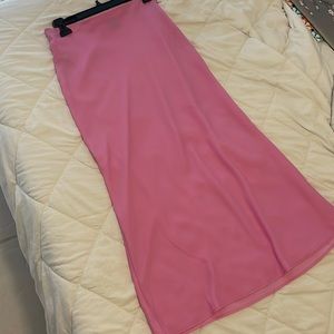 High waist silk skirt